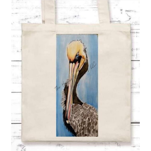 Pelican Petunia: Custom Coastal Tote Bag- Small Size