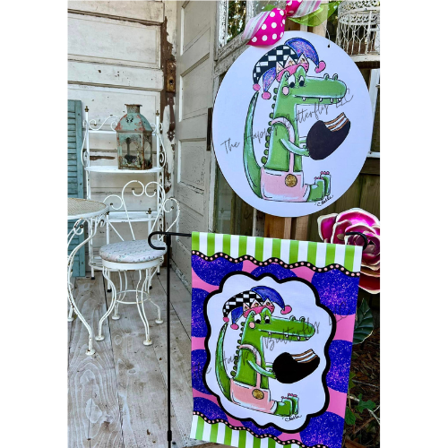 Bayou Benny: Custom Mardi Gras Door Hanger