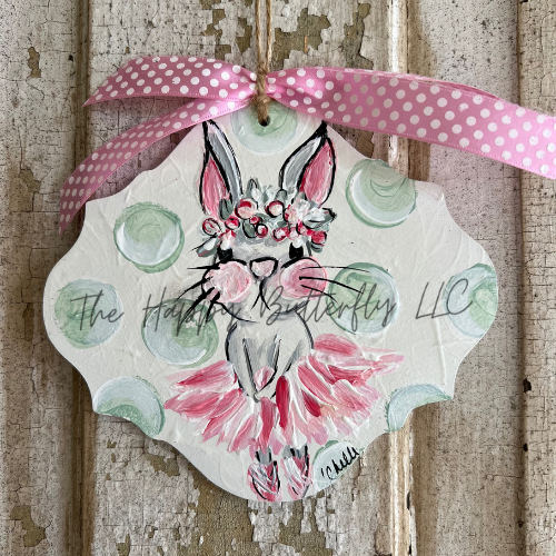 Ballerina Bunny: Custom Design Ornament/Tag
