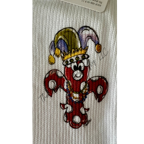 Creole Queen: Custom Mardi Gras Ribbed Socks