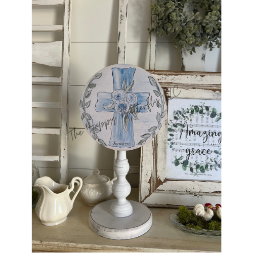 Serenity in Blue, Vintage Cross: Custom Every Day Topper