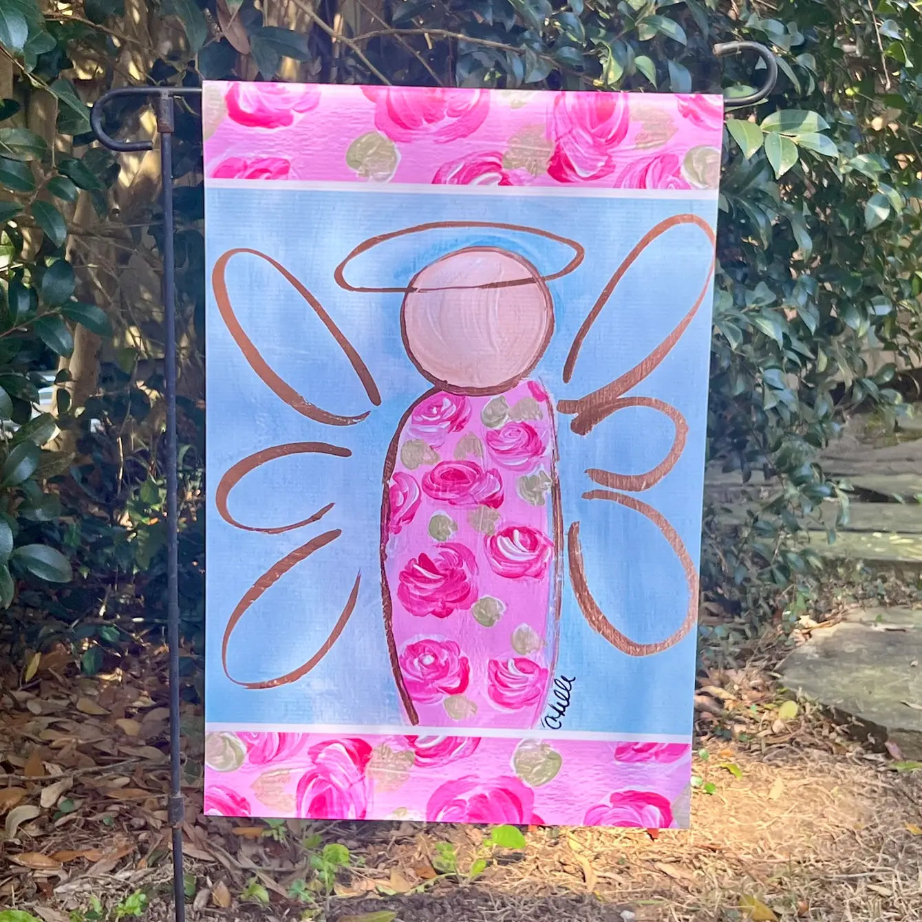 Garden Flag: Angel in Roses