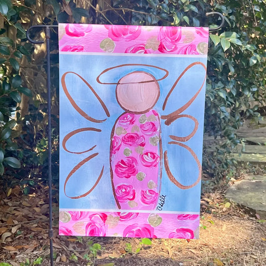 Garden Flag: Angel in Roses