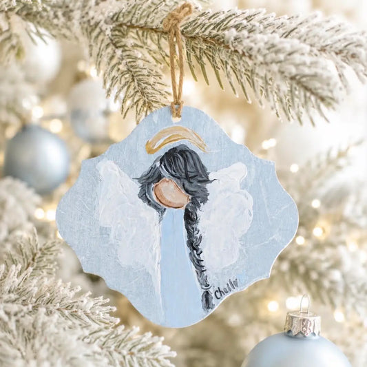 Christmas Ornament: Black Haired Angel