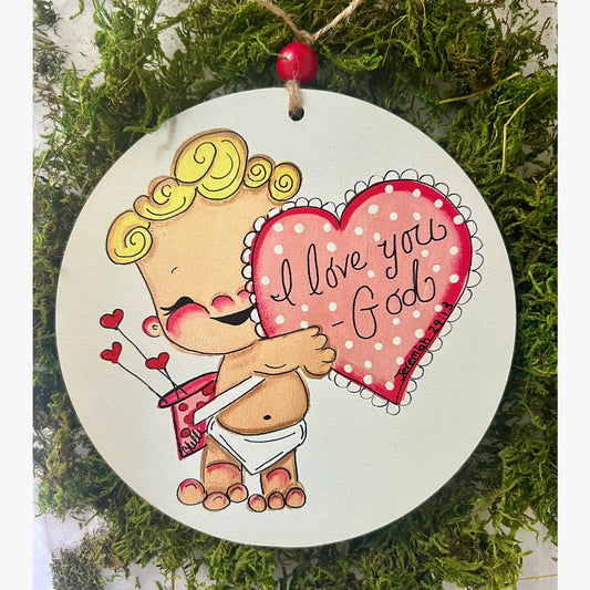 Valentine's Ornament & Wreath Attachments: I Love God