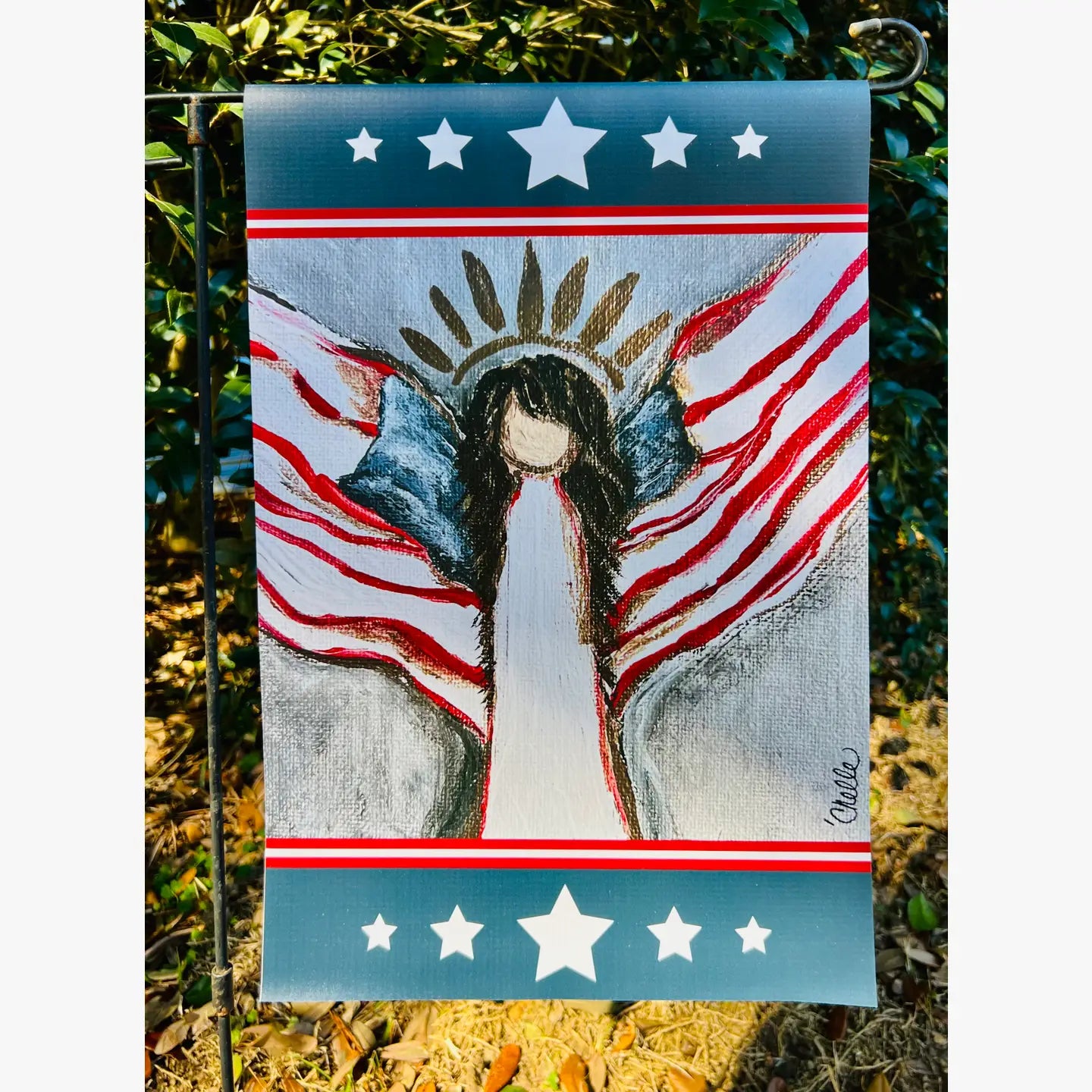 Garden Flag: Patriotic Dale, Angel, U.S.A.