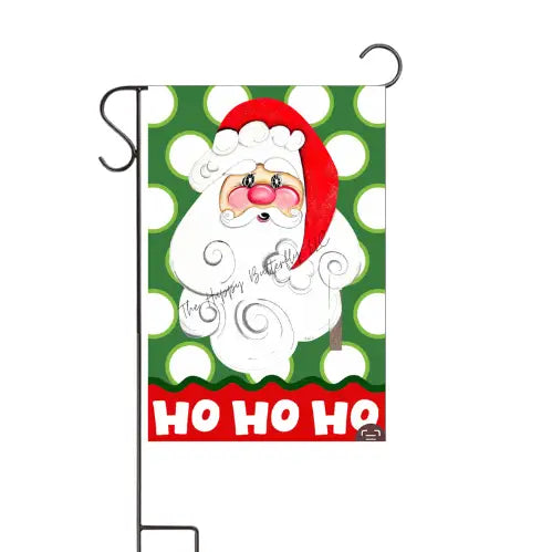 Garden Flag, Santa, Green Background