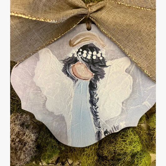 Christmas Ornament: Black Haired Angel