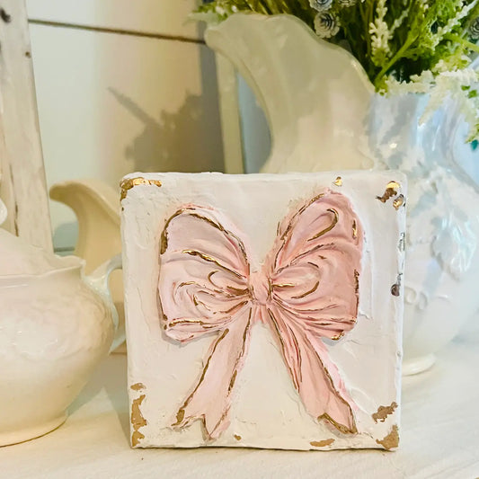 Canvas Clays 4 X 4: Pink Bow