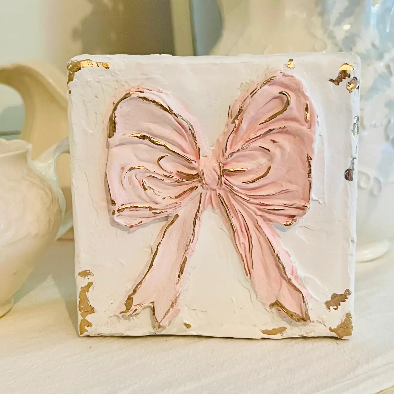 Canvas Clays 4 X 4: Pink Bow