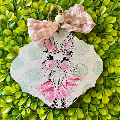 Ballerina Bunny: Custom Ornament/Tag