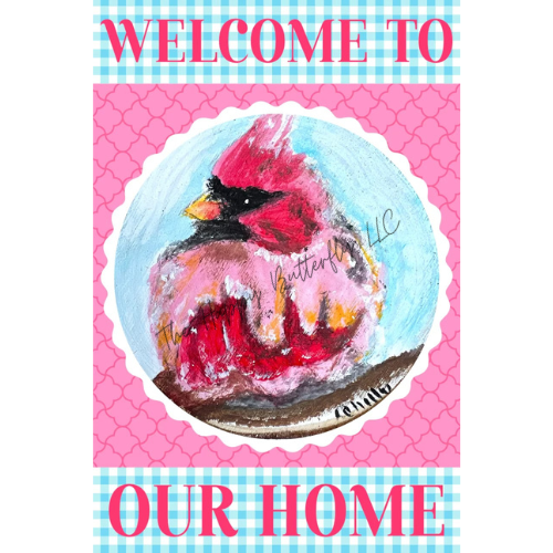 Welcome, Red Cardinal: Custom Garden Flag