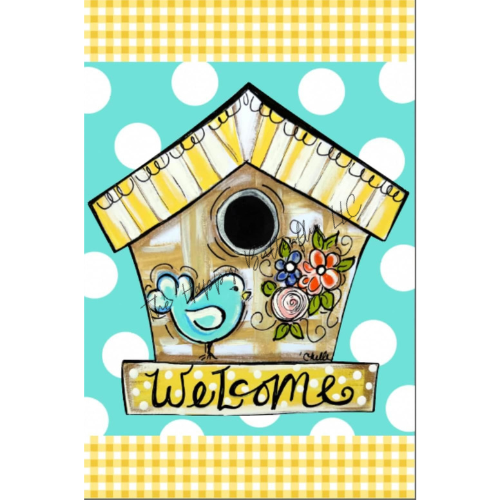 Welcome Bluebird House: Custom Garden Flag