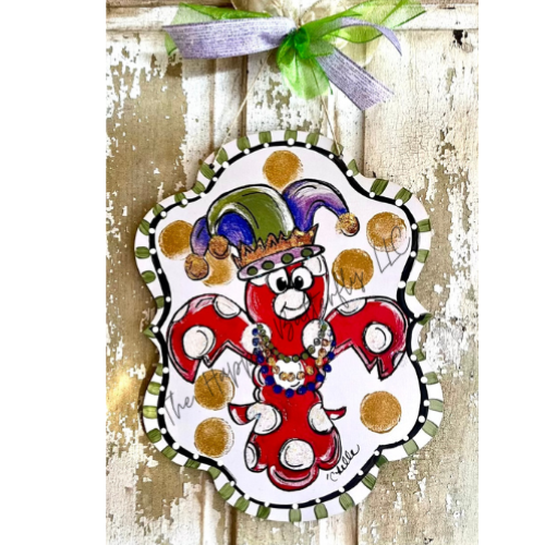 Creole Queen: Custom Mardi Gras Door Hanger