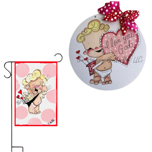 Cupid Kane,the Charming Charmer: Custom Valentine Door Hanger