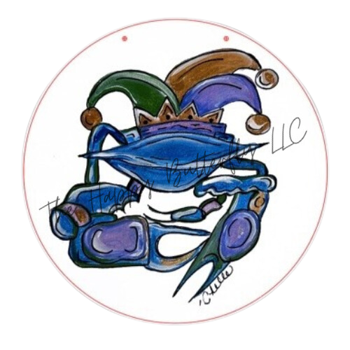 Krewe the Crab: Custom Mardi Gras Ornament/Tag