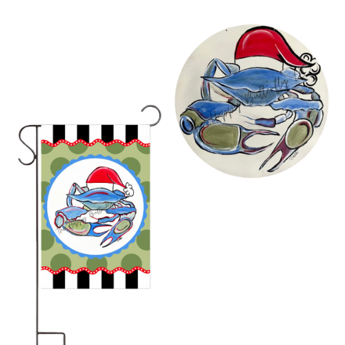 Santa Crab: Custom Christmas Door Hanger