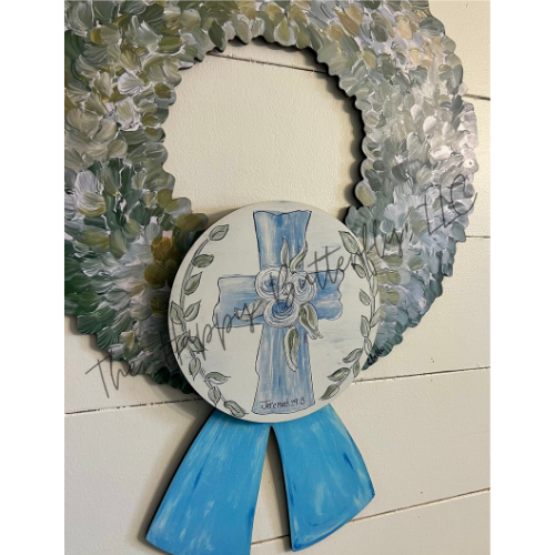 Serenity in Blue, Vintage Cross: Custom Interchangeable Door Attachment