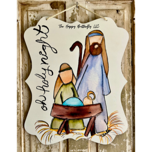 Oh Holy Night | Custom Door Hanger