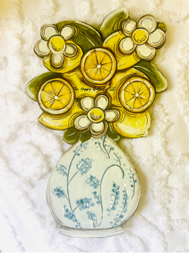 Lemon Chinoiserie | Custom Interchangeable Wreath Attachment