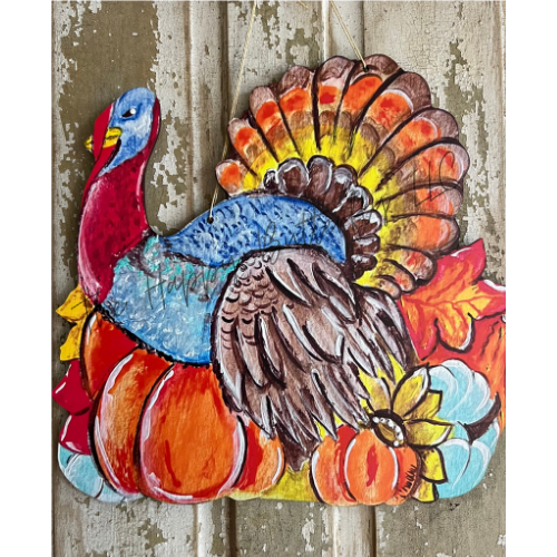 Turkey: Custom Thanksgiving Door Hanger