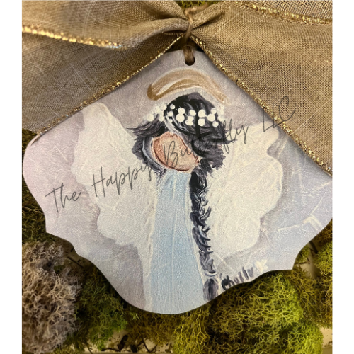 Heavenly Embrace Angel: Custom Ornament/Tag