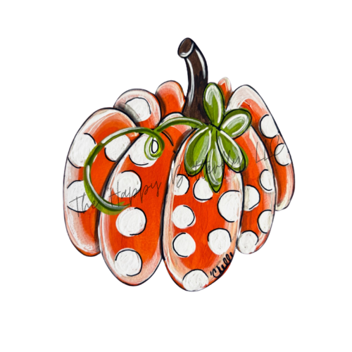 Polka Dot Pumpkin Delight: Interchangeable Door Attachment