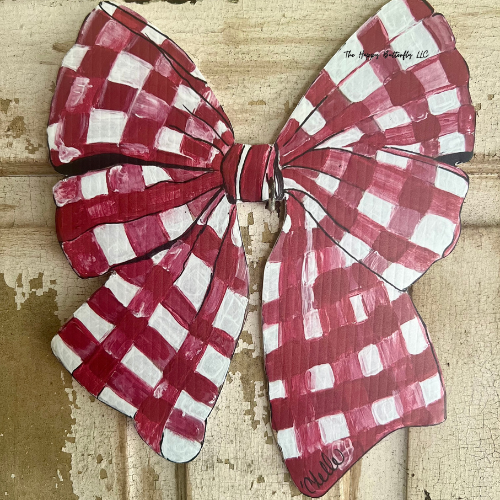 Red Plaid Bow |Custom Interchangeable Wreath Attachment