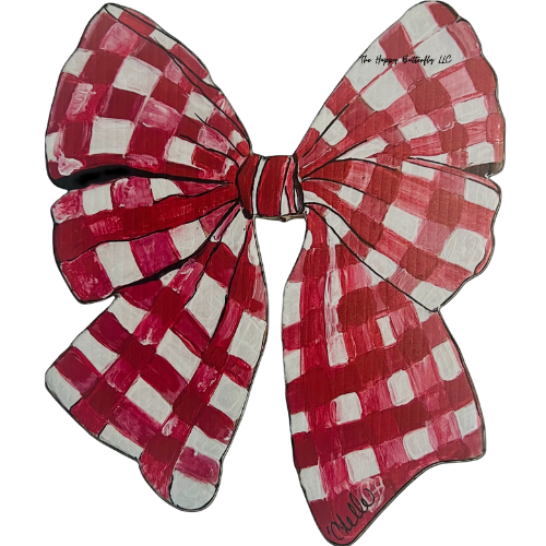 Red Plaid Bow |Custom Interchangeable Wreath Attachment