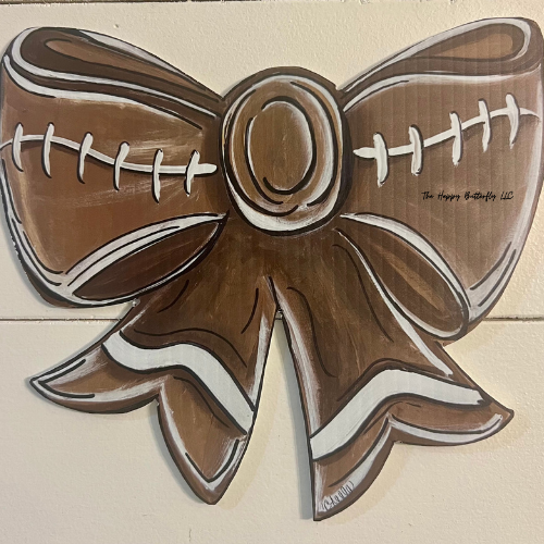 Football Bow | Custom Interchangeable Wreath Attachment
