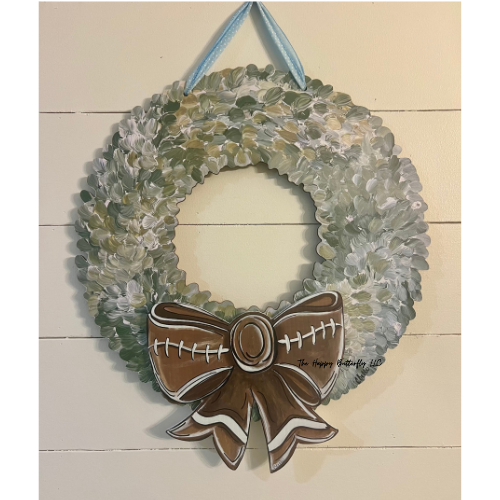 Football Bow | Custom Interchangeable Wreath Attachment