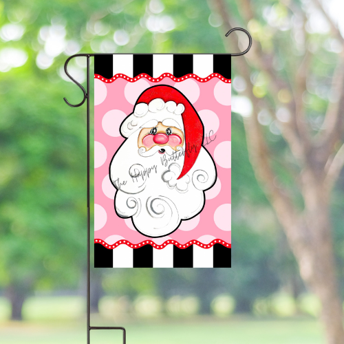 Garden Flags: Christmas, Pink Santa