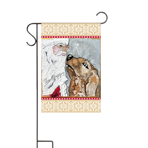 Santa and Dog: Custom Christmas Flag