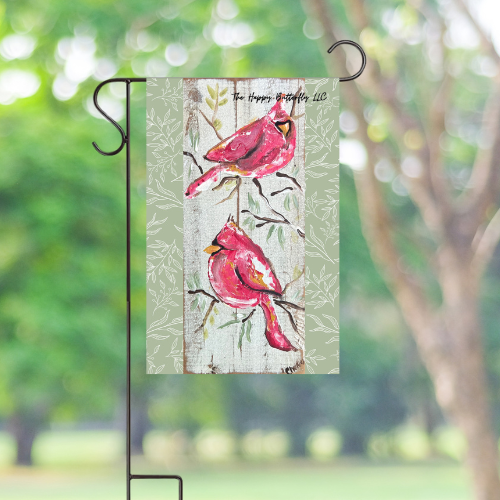 Two Cardinals | Custom Garden Flags