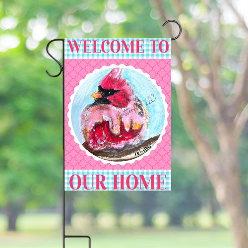 Welcome, Red Cardinal: Custom Garden Flag